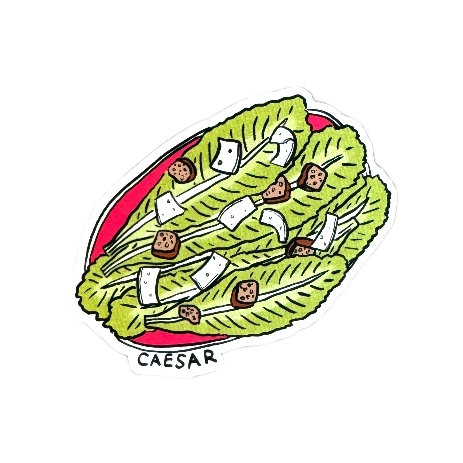 Caesar Sticker Caesar Salad Sticker β Vinyl Food Decal by Molly Anne Bishop